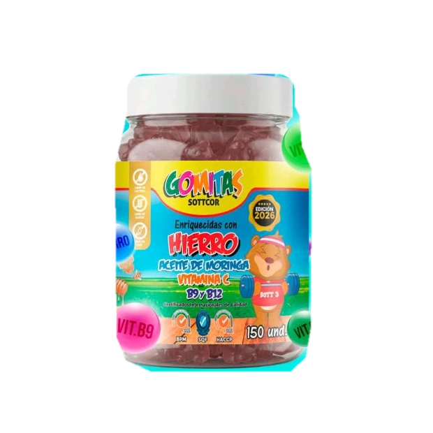 Frasco de gomitas de hierro