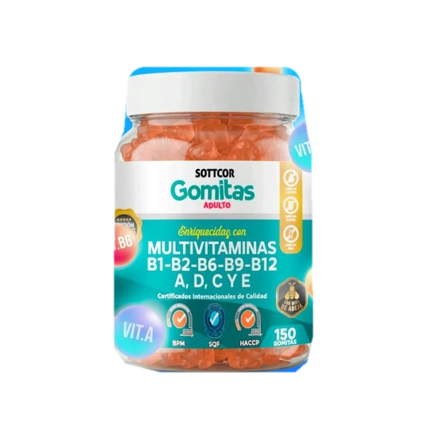 Gomitas multivitamínicas para adultos, frasco de 150 unidades